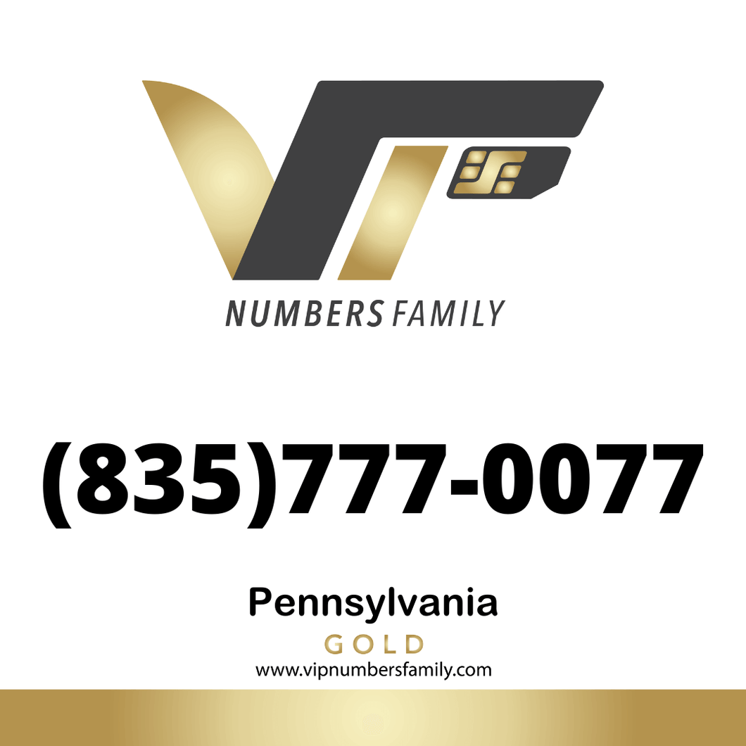 Gold VIP Number (835) 777-0077