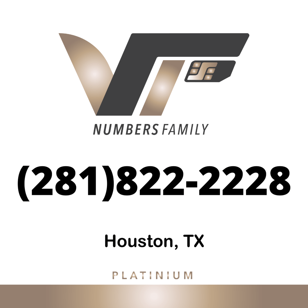 Platinum  VIP Number (281) 822-2228