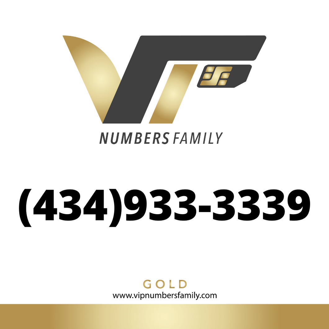 Gold VIP Number (434) 933-3339