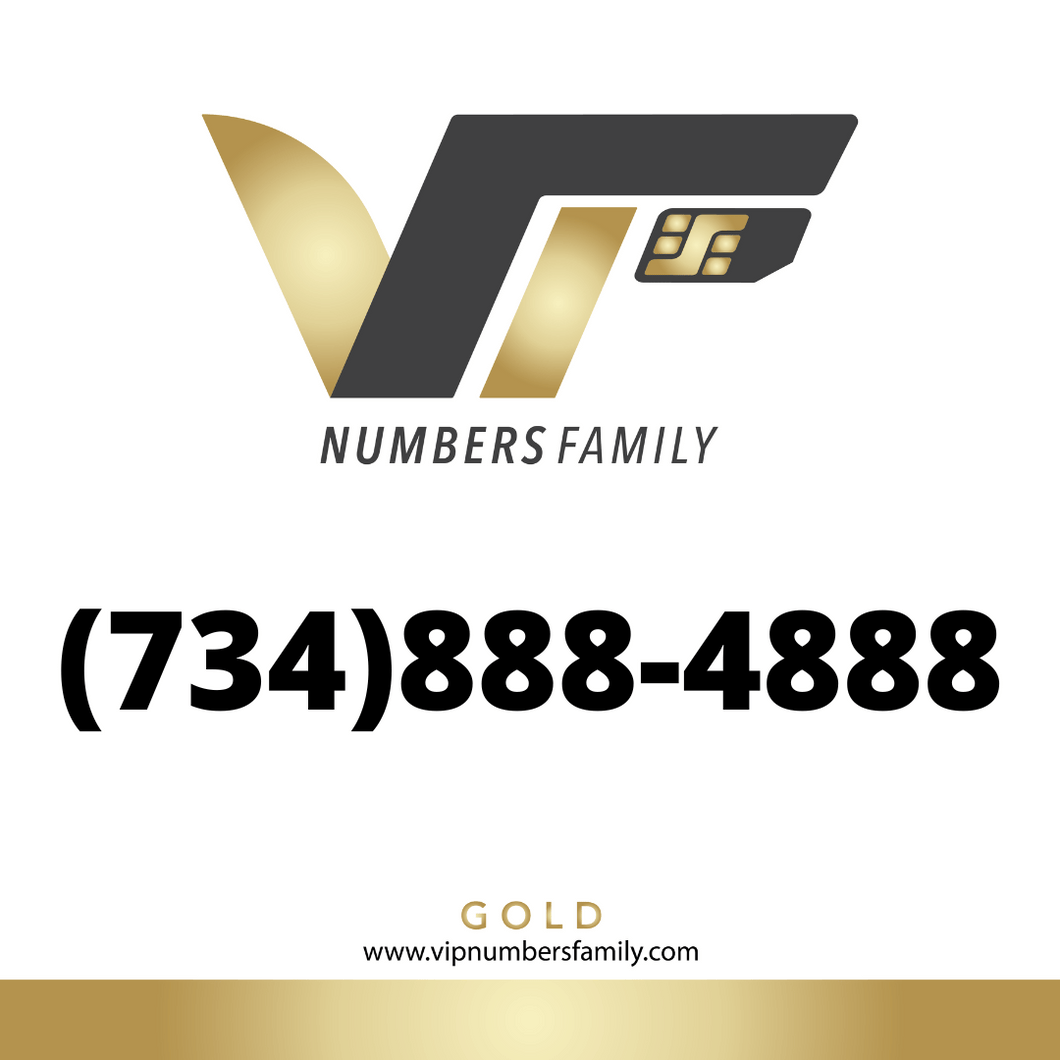 Gold VIP Number (734) 888-4888