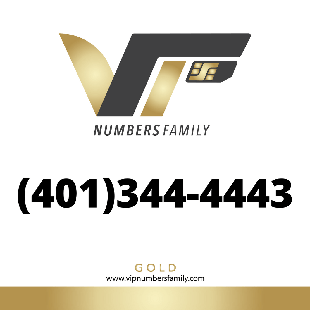 Gold VIP Number (401) 344-4443