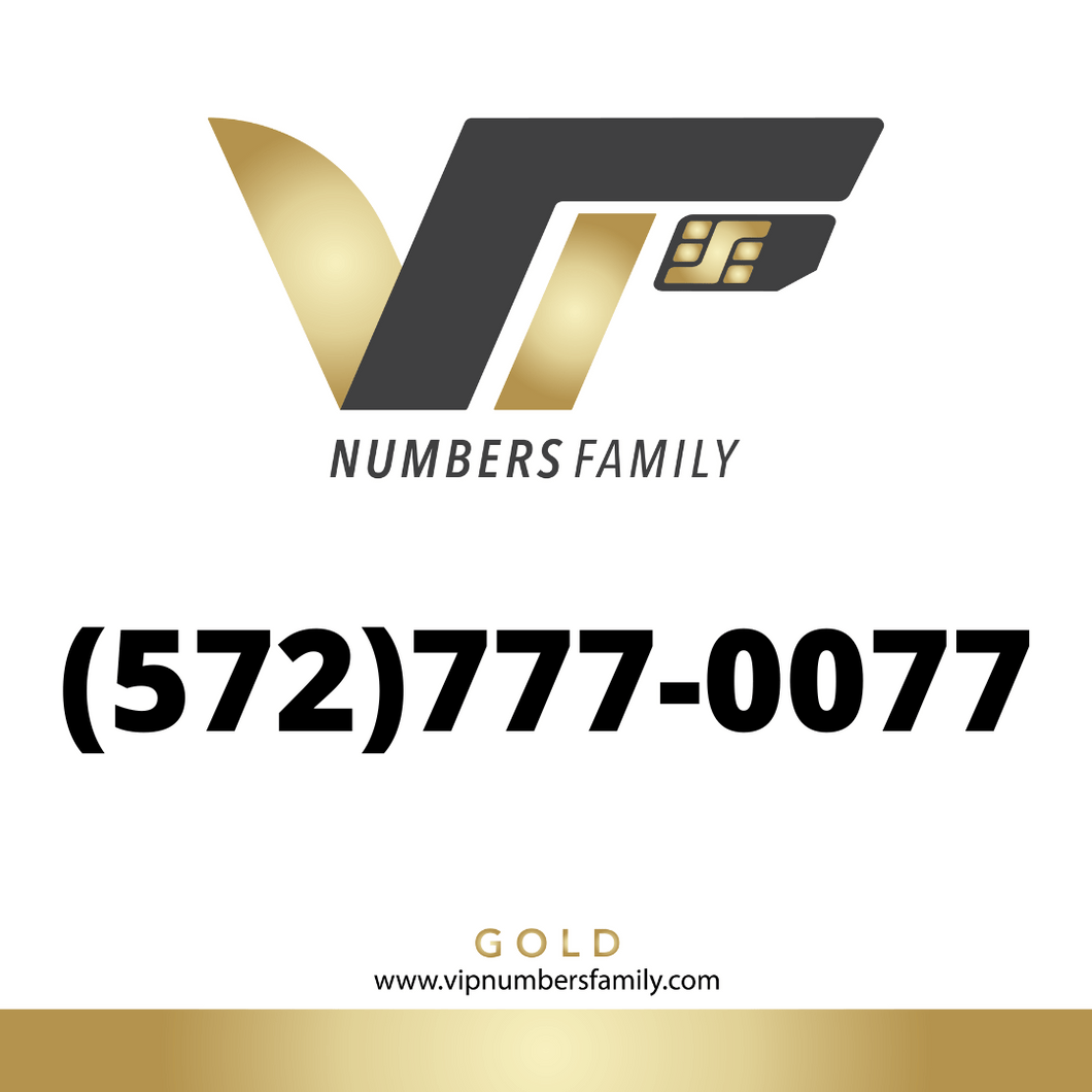 Gold VIP Number (572) 777-0077