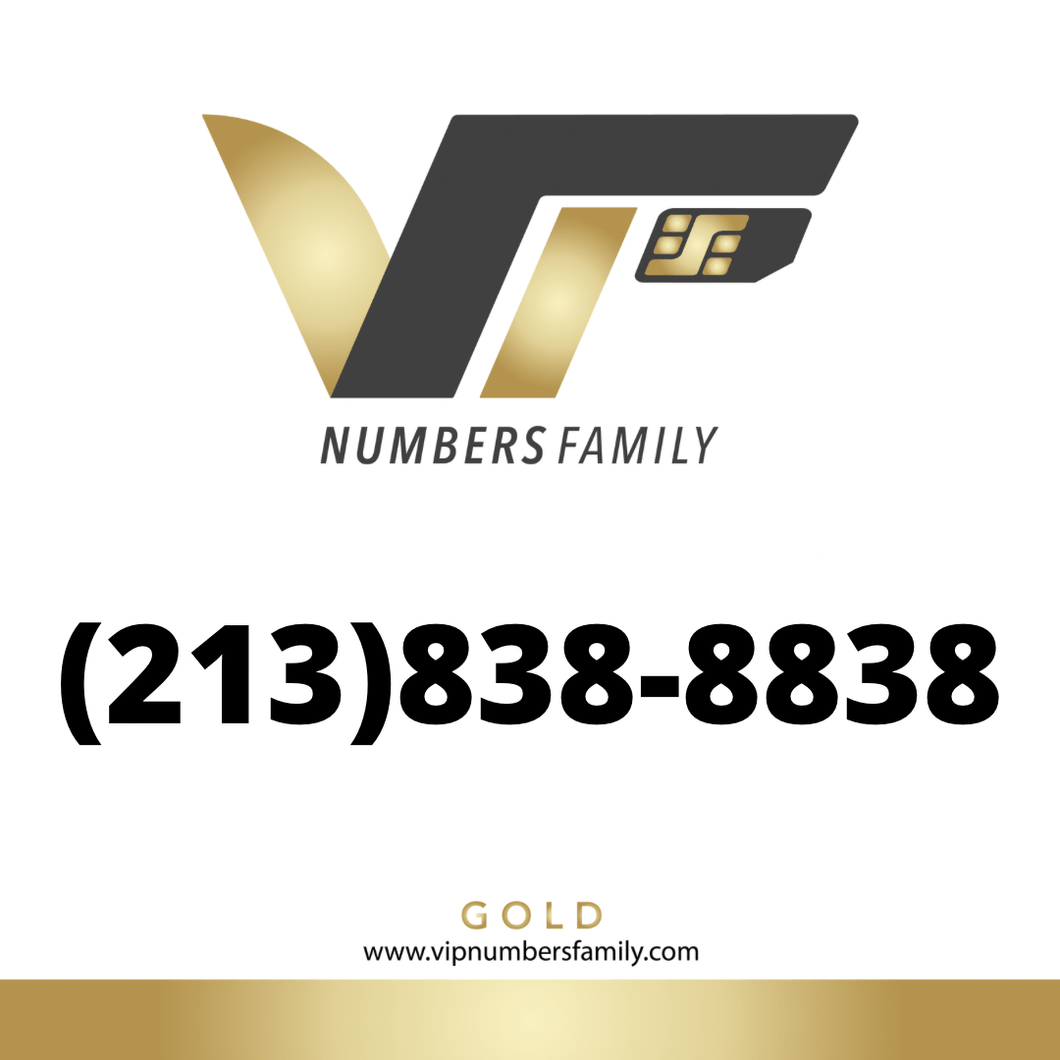 Gold VIP Number (213) 838-8838