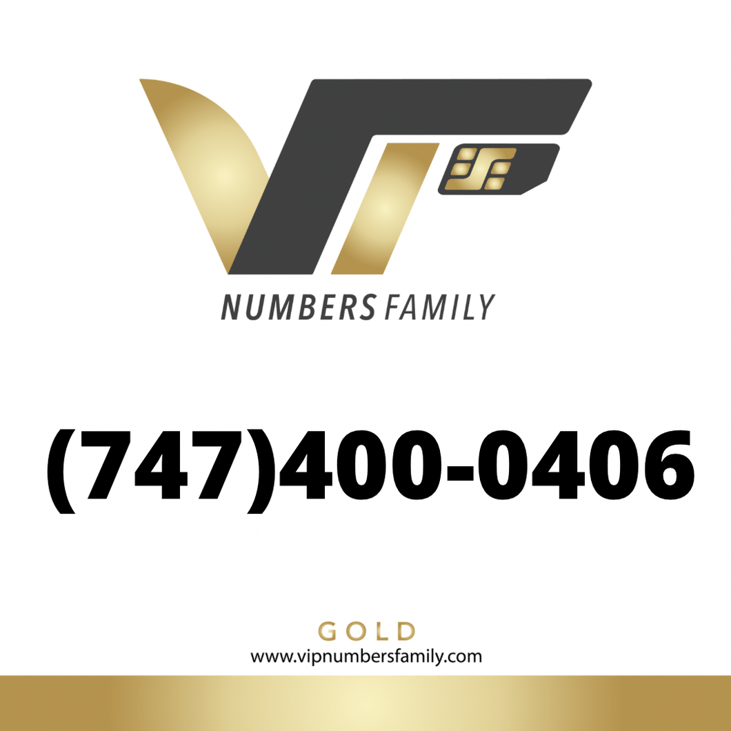 Gold VIP Number (747) 400-0406