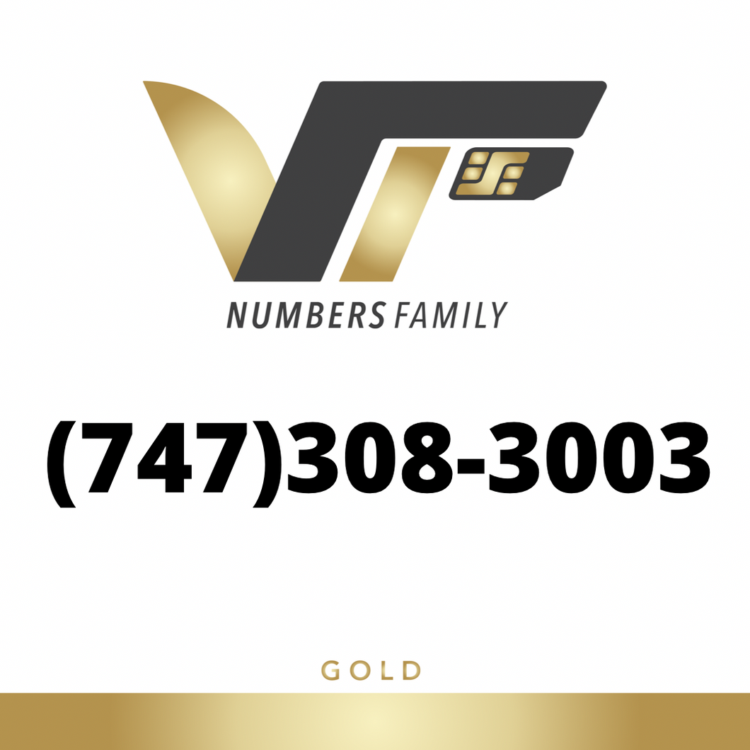Gold VIP Number (747) 308-3003
