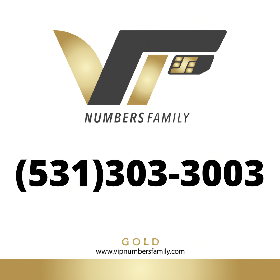 Gold VIP Number (531) 303-3003