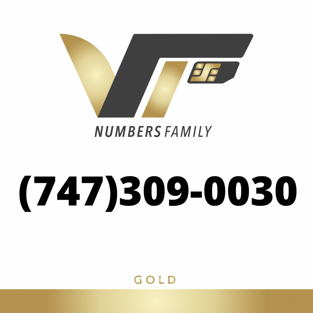 Gold VIP Number (747) 309-0030