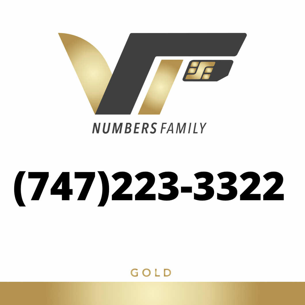 Gold VIP Number (747) 223-3322