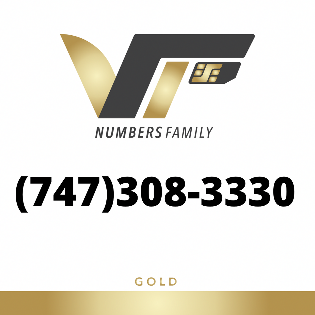 Gold VIP Number (747) 308-3330