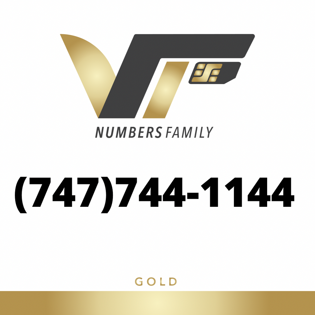 Gold VIP Number (747) 744-1144