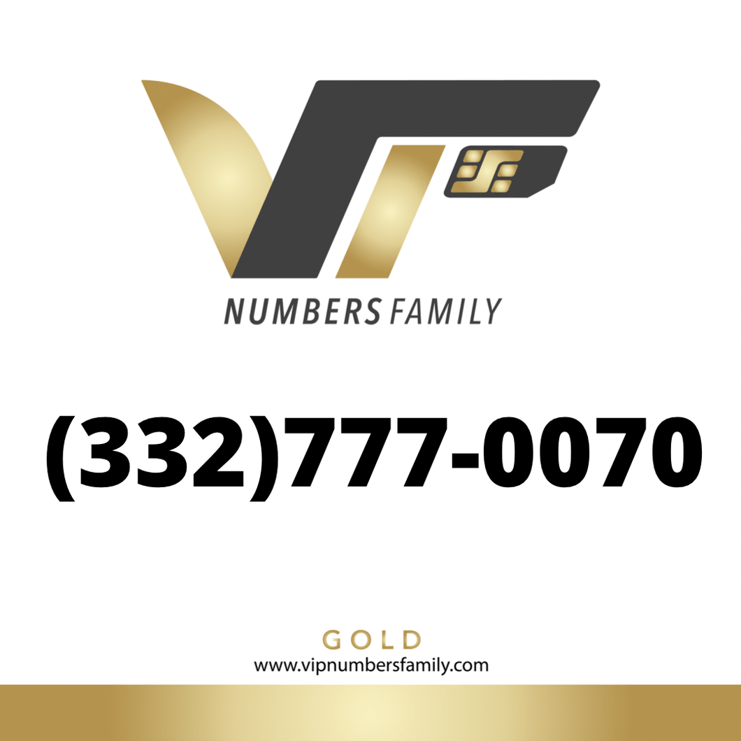 Gold VIP Number (332) 777-0070