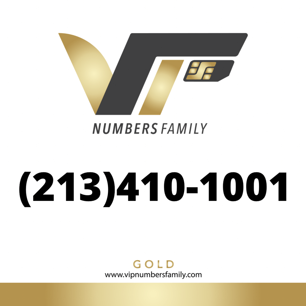 Gold VIP Number (213) 410-1001