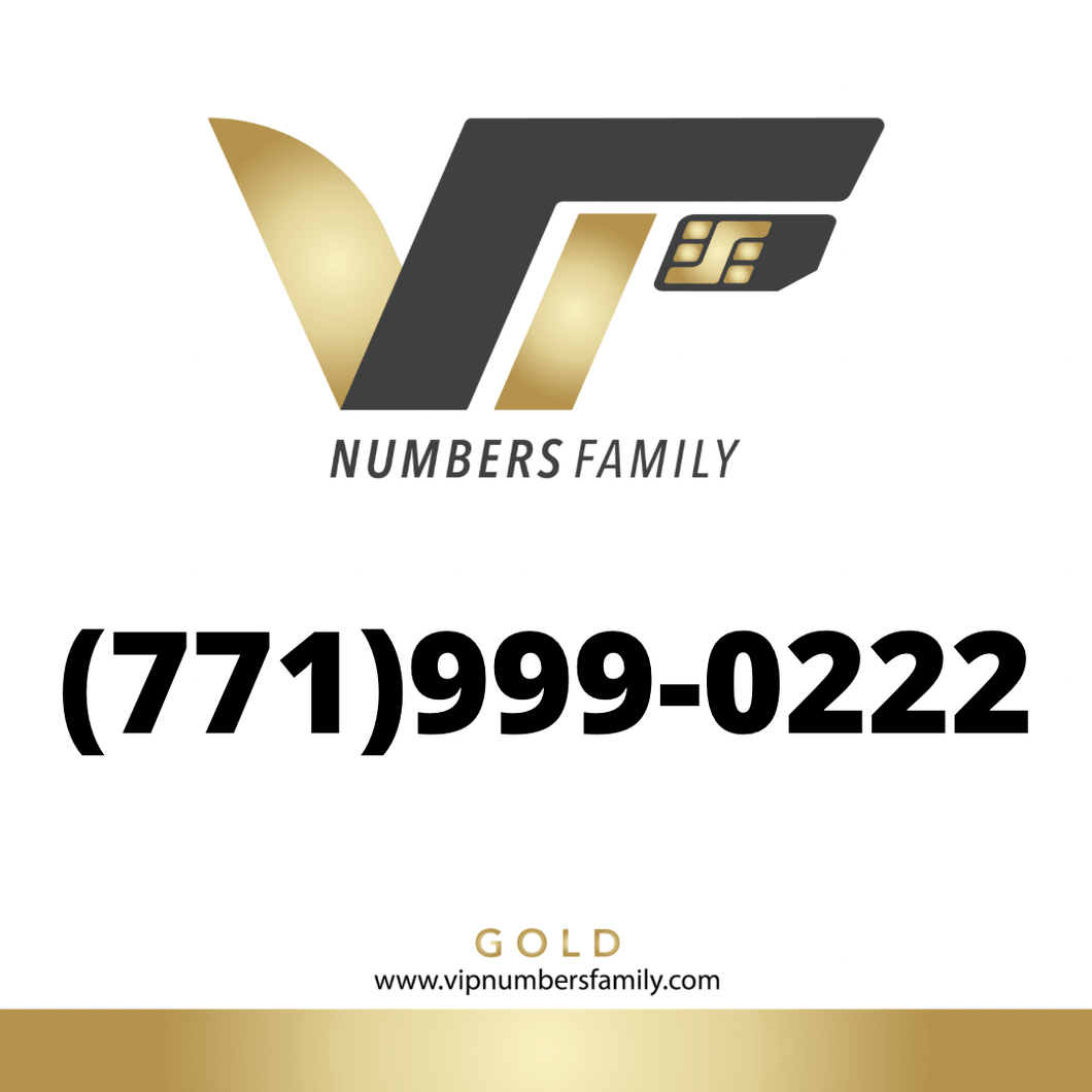 Gold VIP Number (771) 999-0222