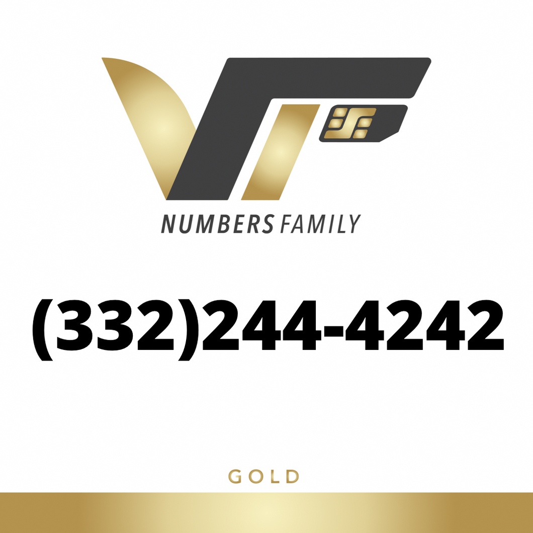 Gold VIP Number (332) 244-4242