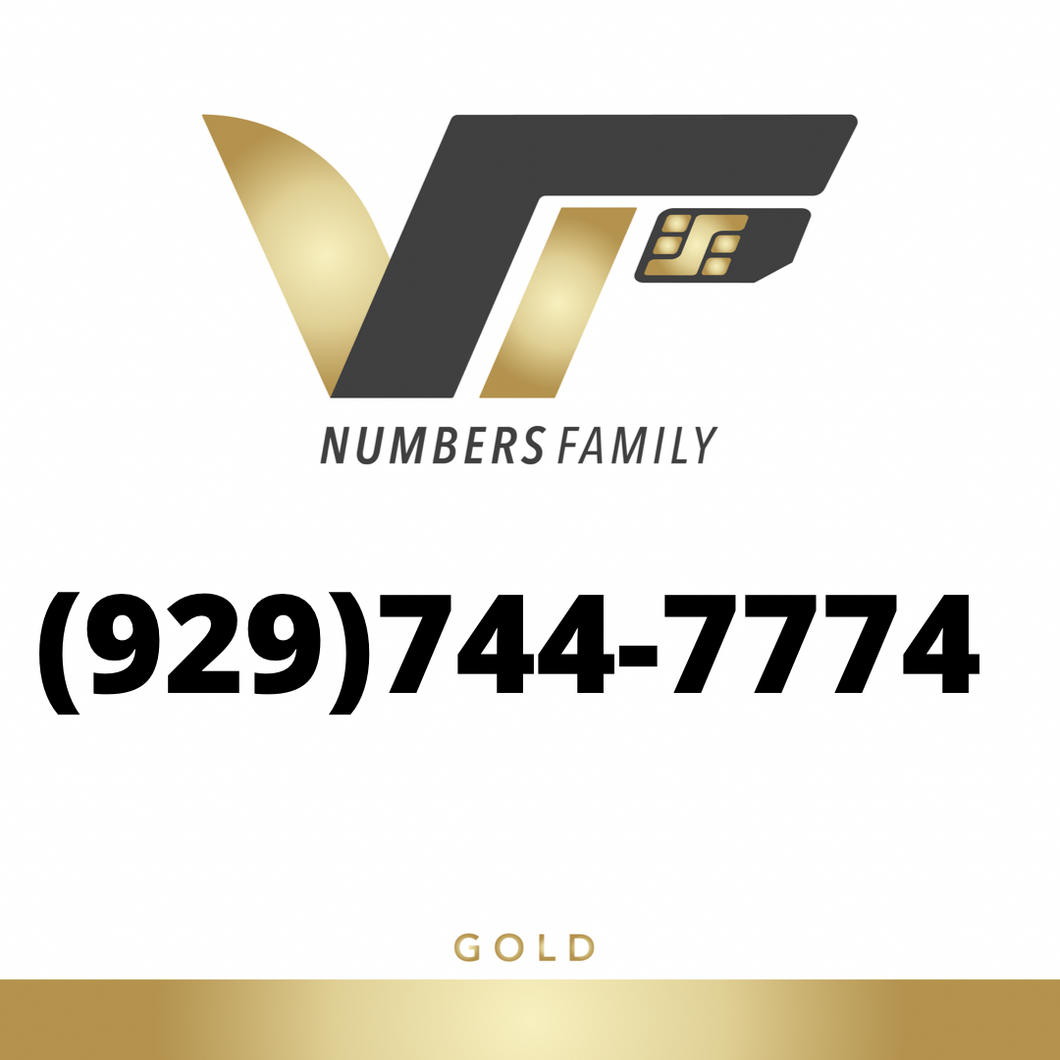 Gold VIP Number (929) 744-7774