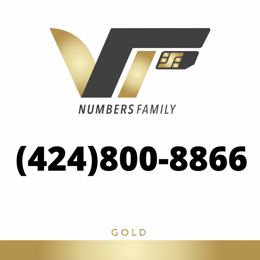 Gold VIP Number (424) 800-8866