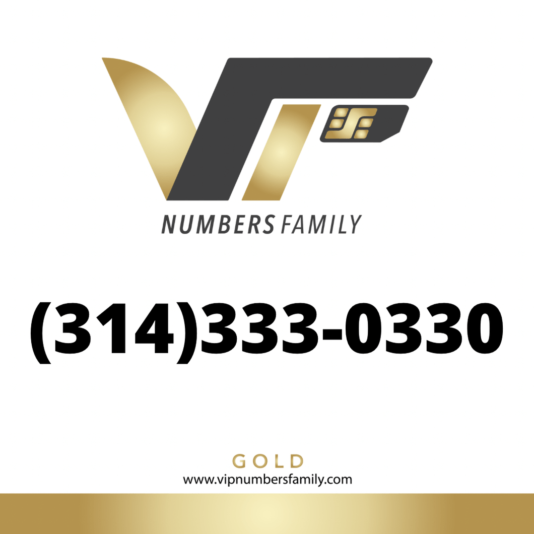 Gold VIP Number (314) 333-0330