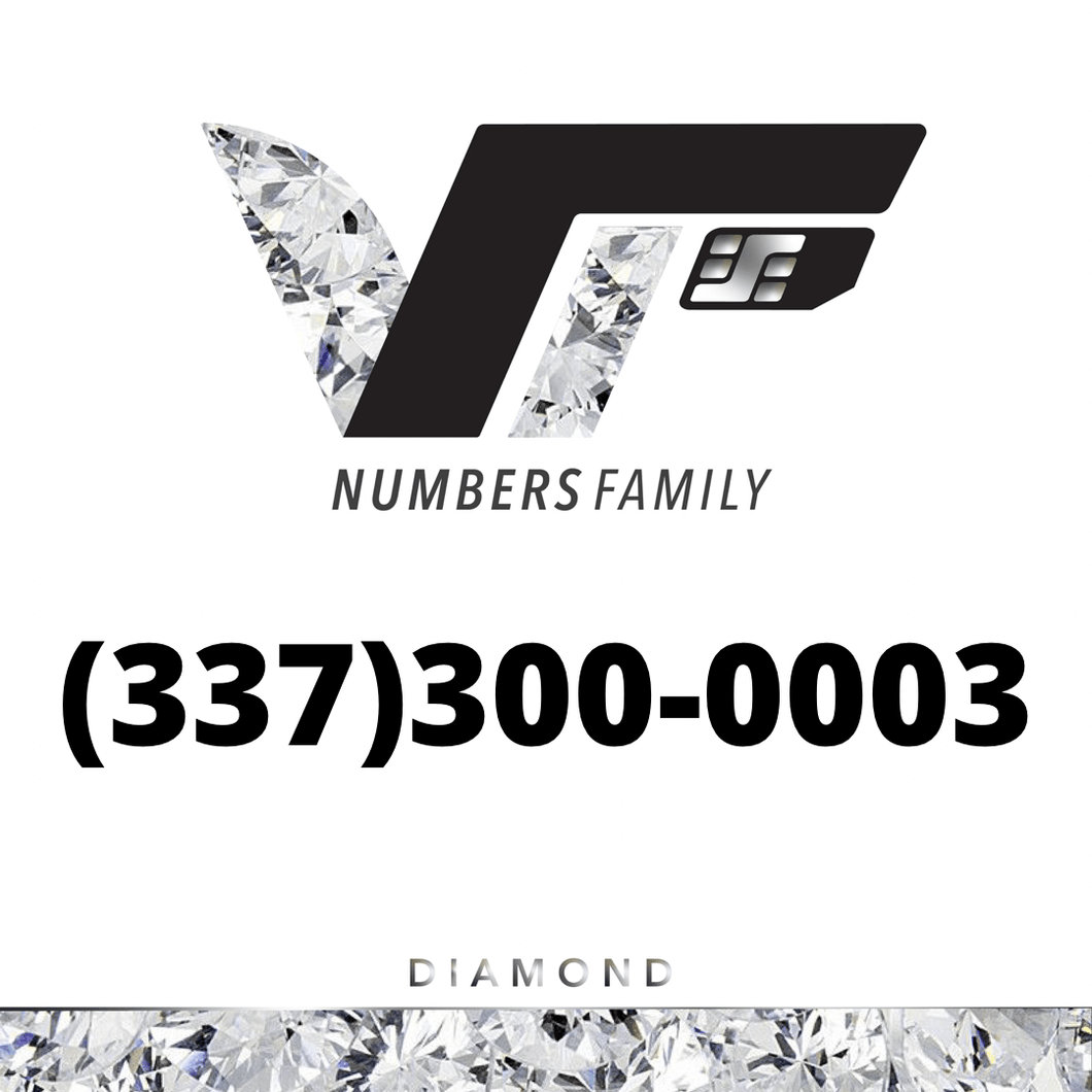 Diamond VIP Number (337) 300-0003