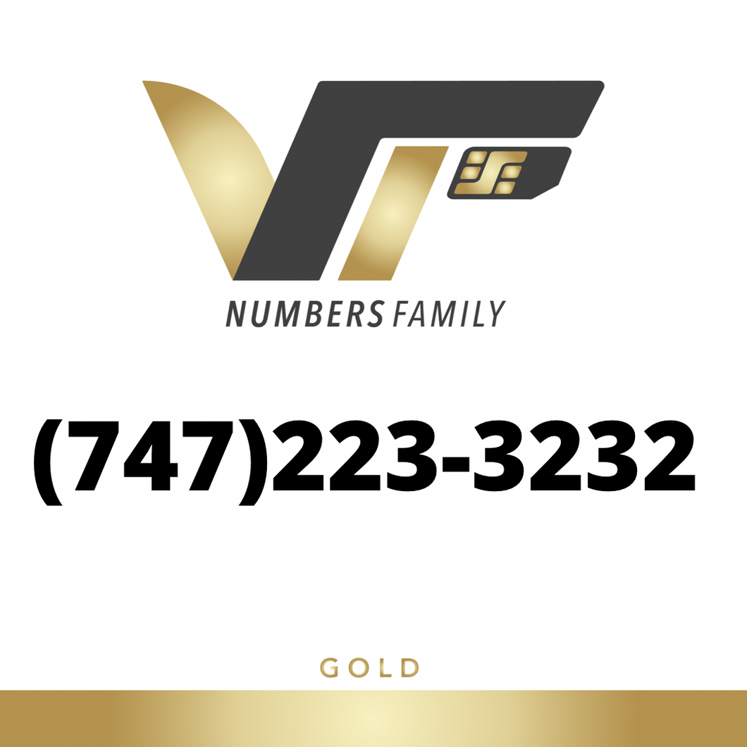 Gold VIP Number (747) 223-3232
