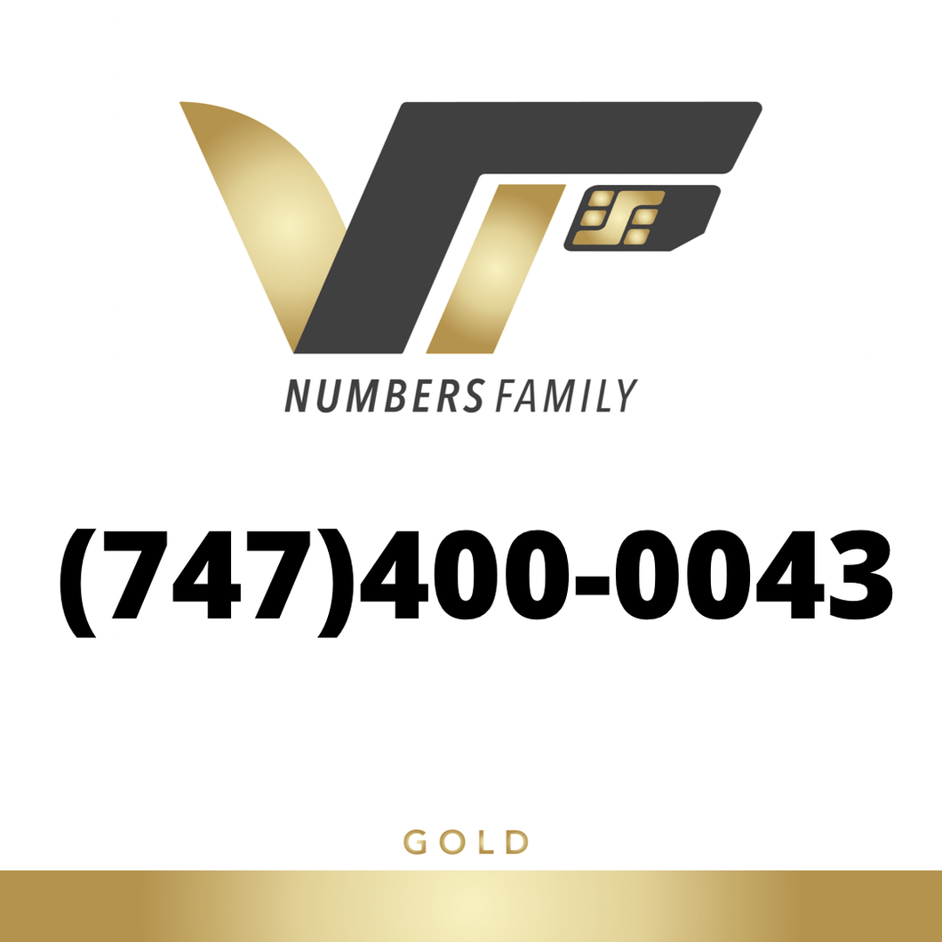 Gold VIP Number (747) 400-0043