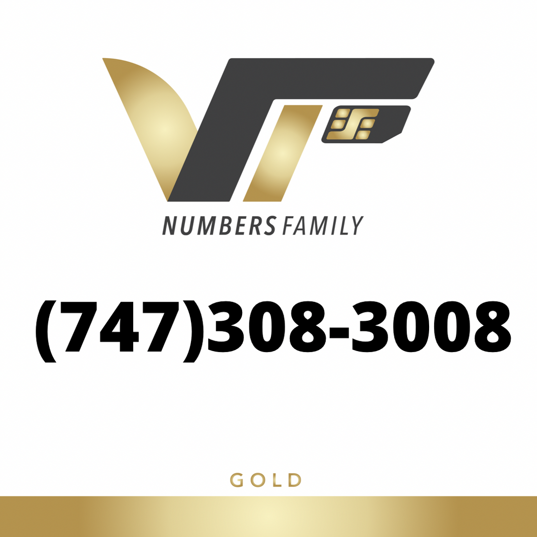 Gold VIP Number (747) 308-3008