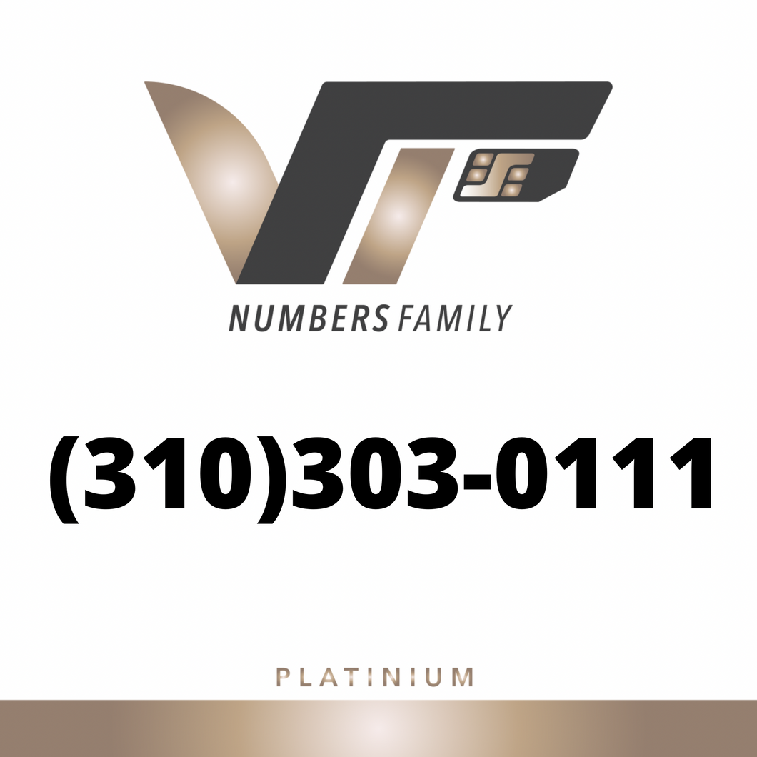 Platinum VIP Number (310) 303-0111