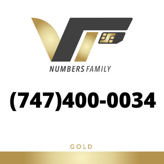 Gold VIP Number (747) 400-0034