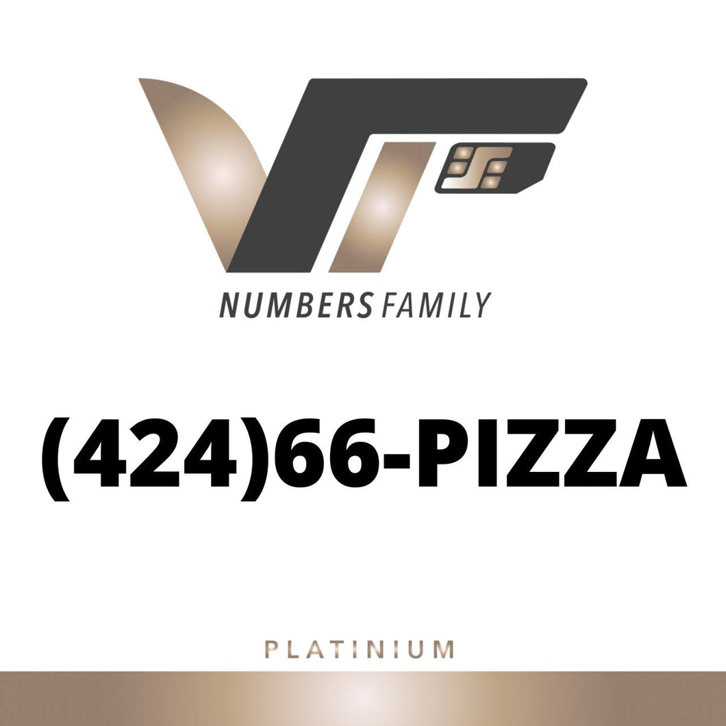 Platinum VIP Vanity Number (424) 66-PIZZA