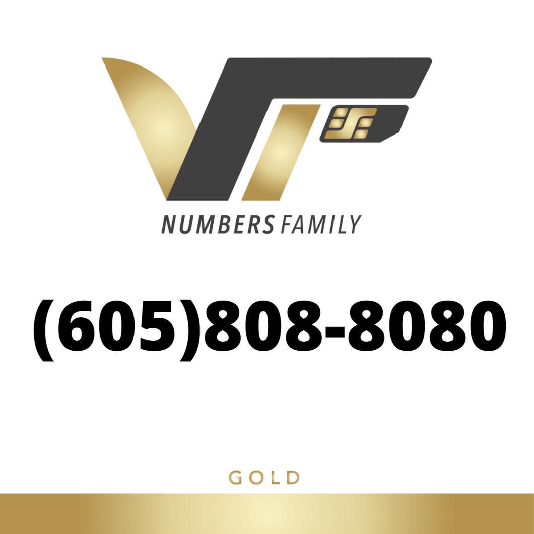 Gold VIP Number (605) 808-8080