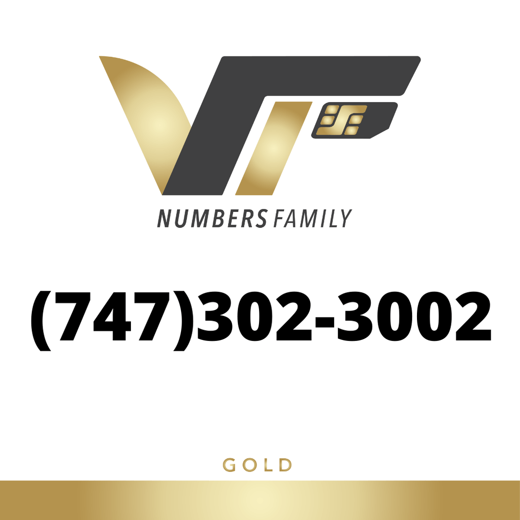 Gold VIP Number (747) 302-3002