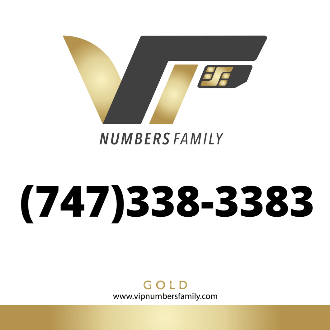 Gold VIP Number (747) 338-3383