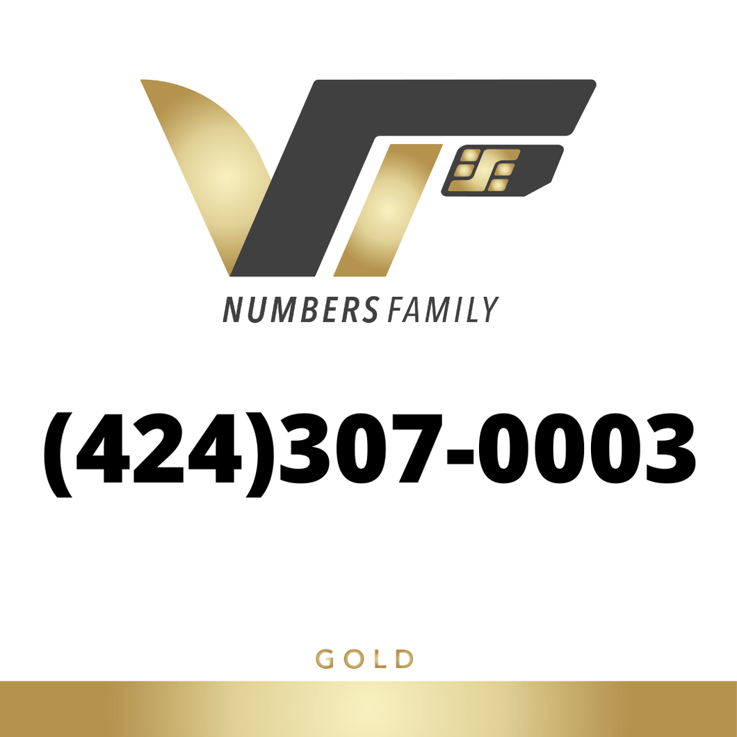 Gold VIP Number (424) 307-0003