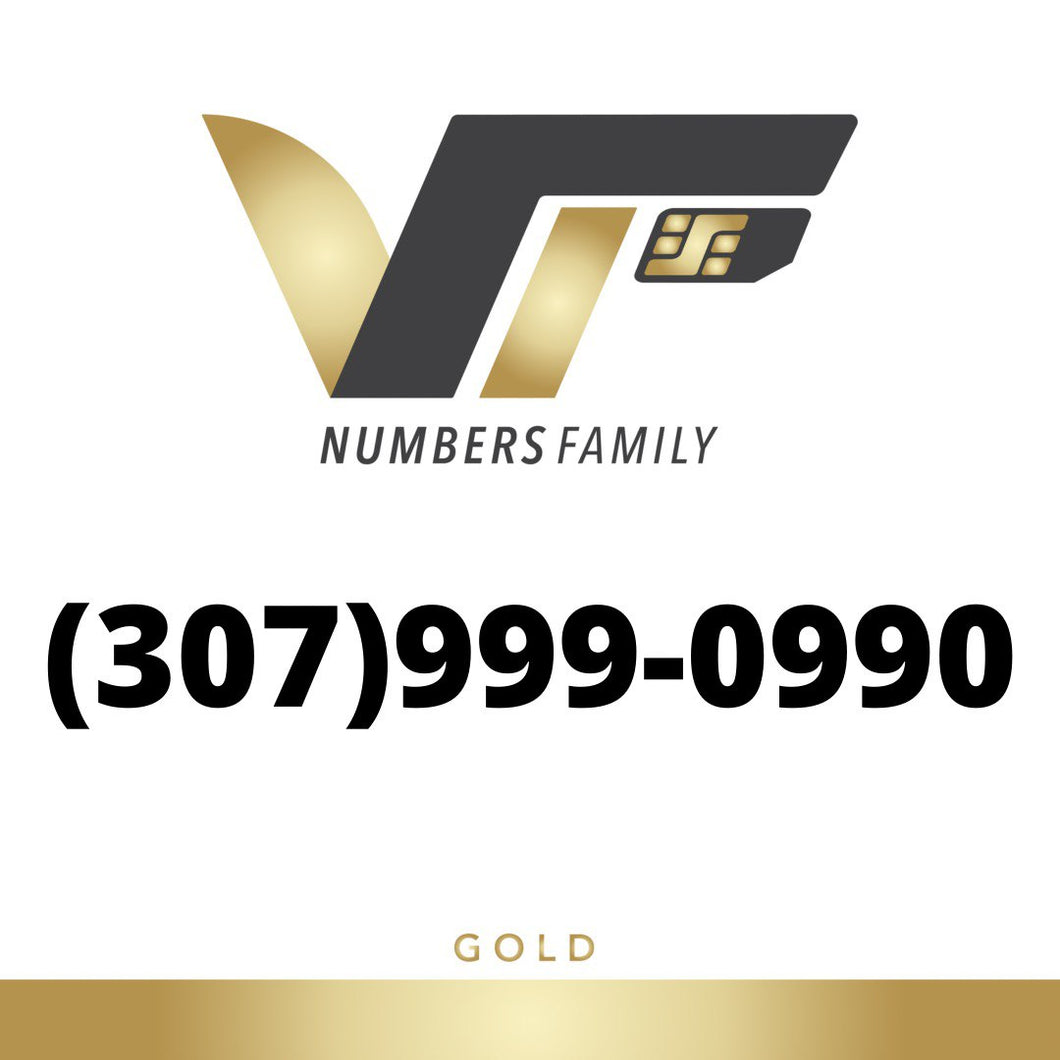 Gold VIP Number (307) 999-0990