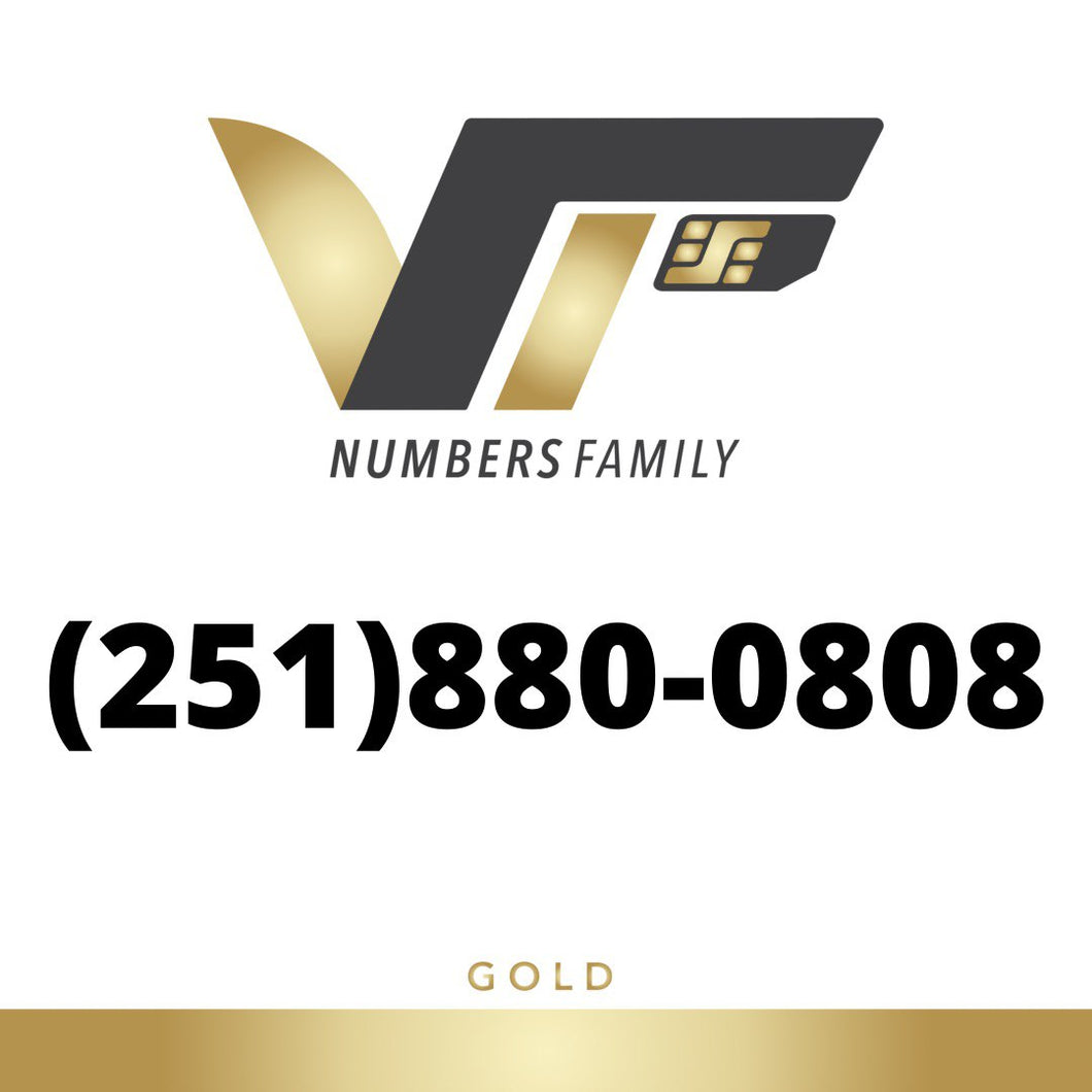 Gold VIP Number (251) 880-0808