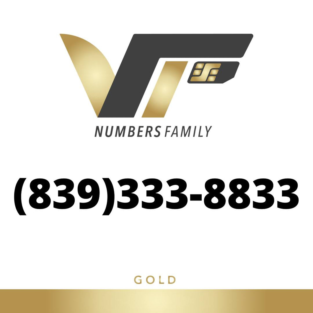 Gold VIP Number (839) 333-8833