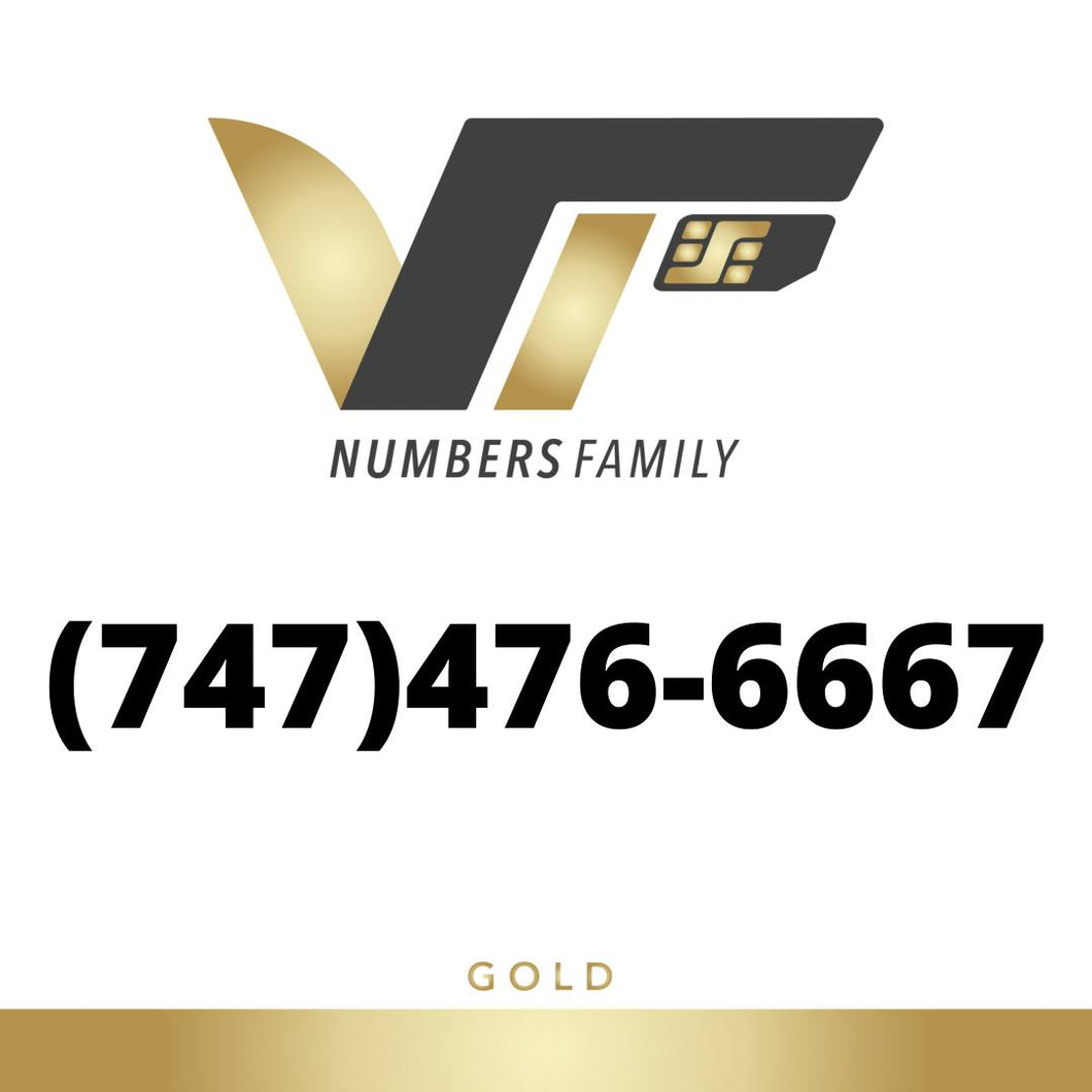 Gold VIP Number (747) 476-6667