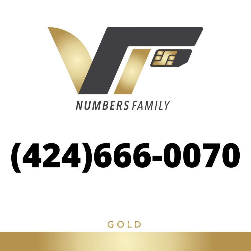 Gold VIP Number (424) 666-0070