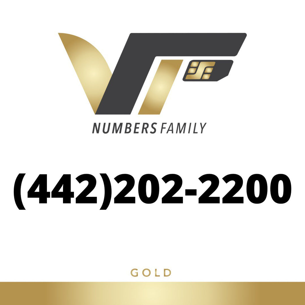 Gold VIP Number (442) 202-2200