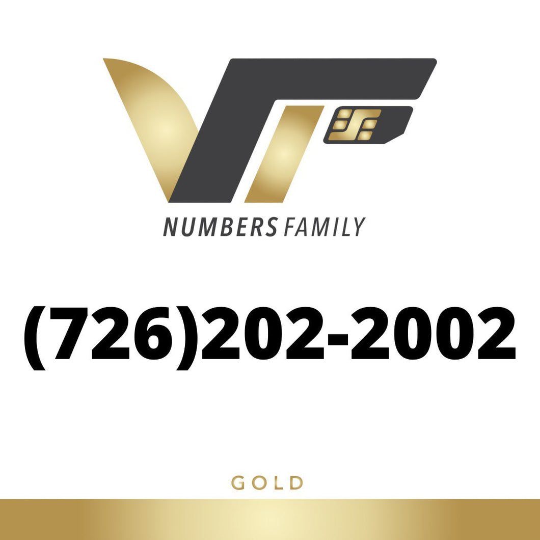 Gold VIP Number (726) 202-2002