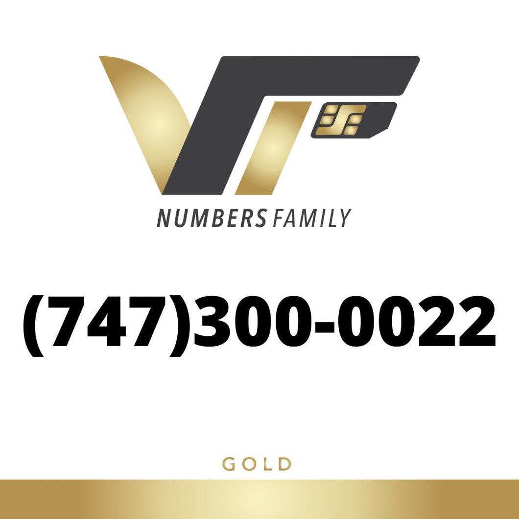 Gold VIP Number (747) 300-0022