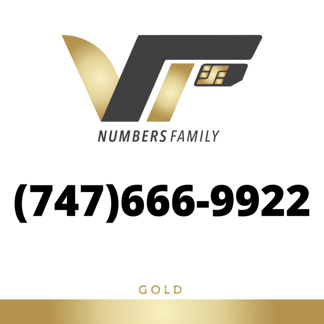 Gold VIP Number (747) 666-9922