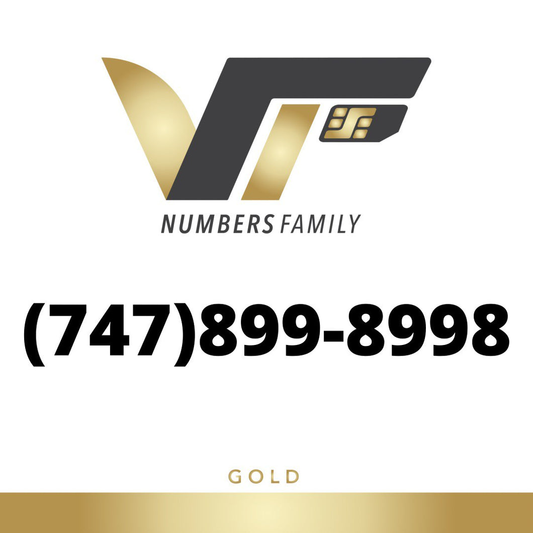 Gold VIP Number (747) 899-8998