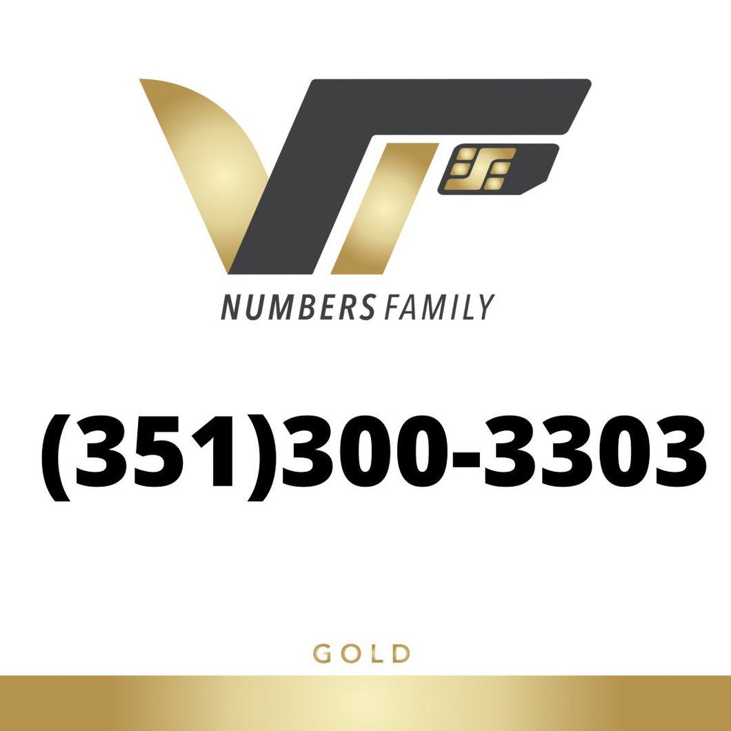 Gold VIP Number (351) 300-3303