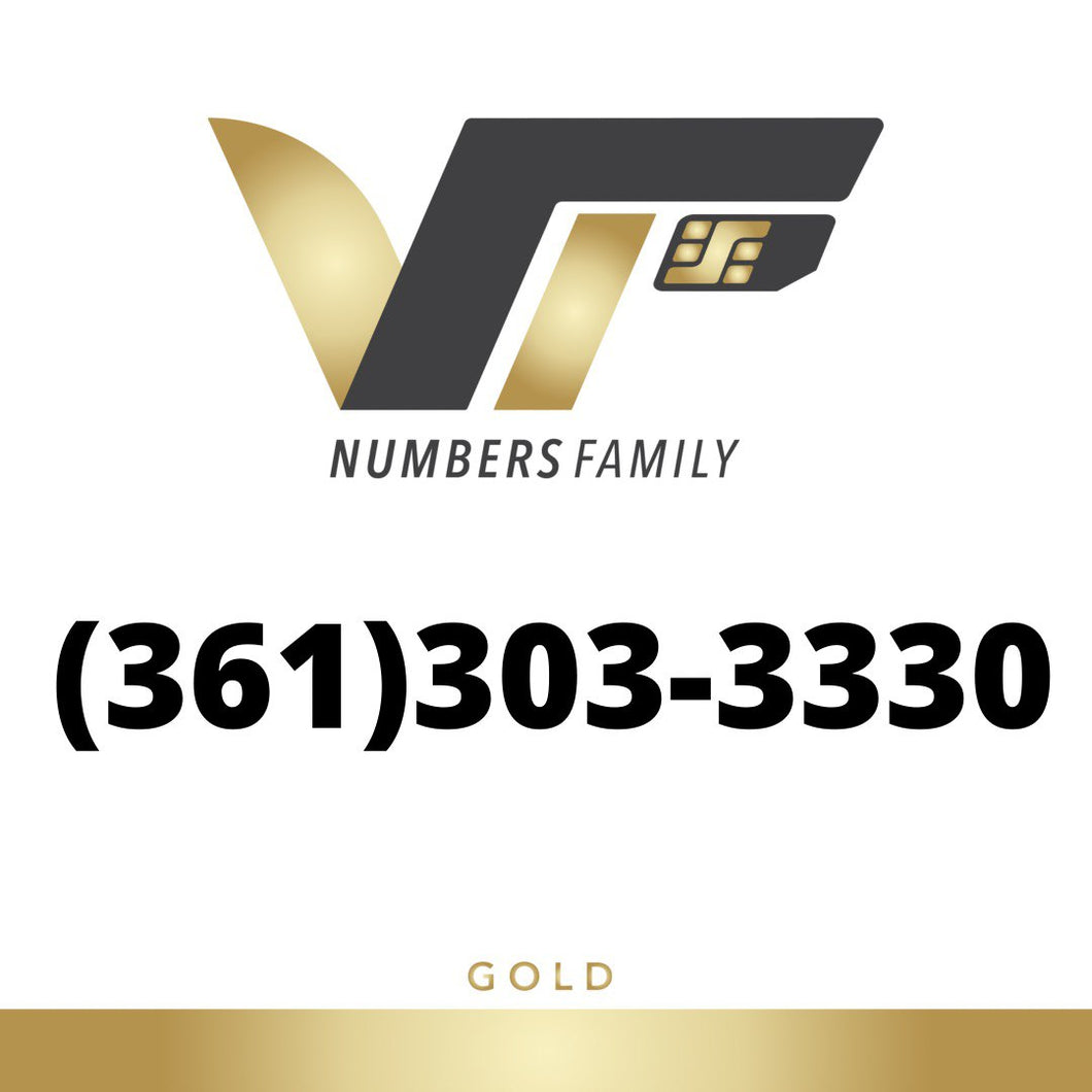 Gold VIP Number (361) 303-3330