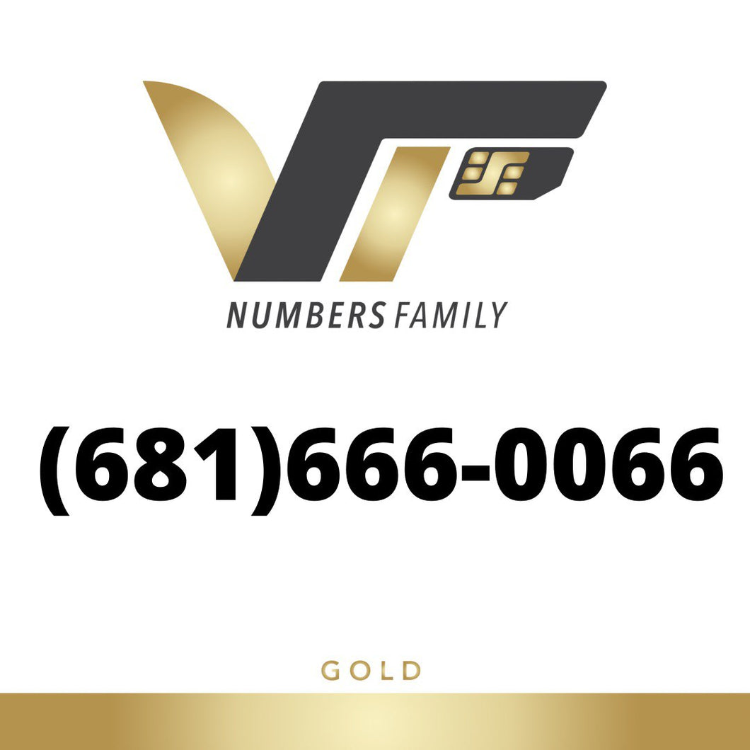 Gold VIP Number (681) 666-0066