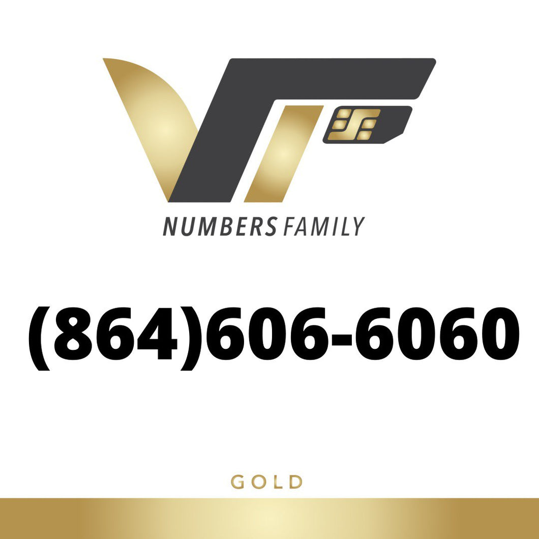 Gold VIP Number (864) 606-6060