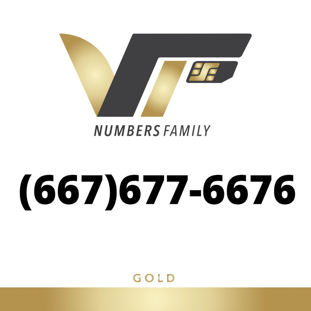 Gold VIP Number (667) 677-6676