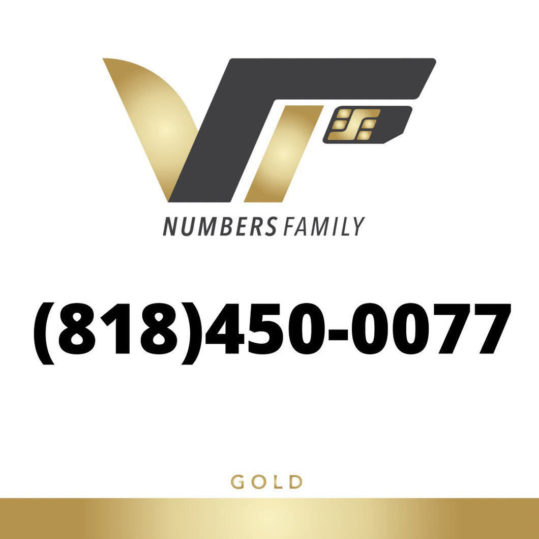 Gold VIP Number (818) 450-0077