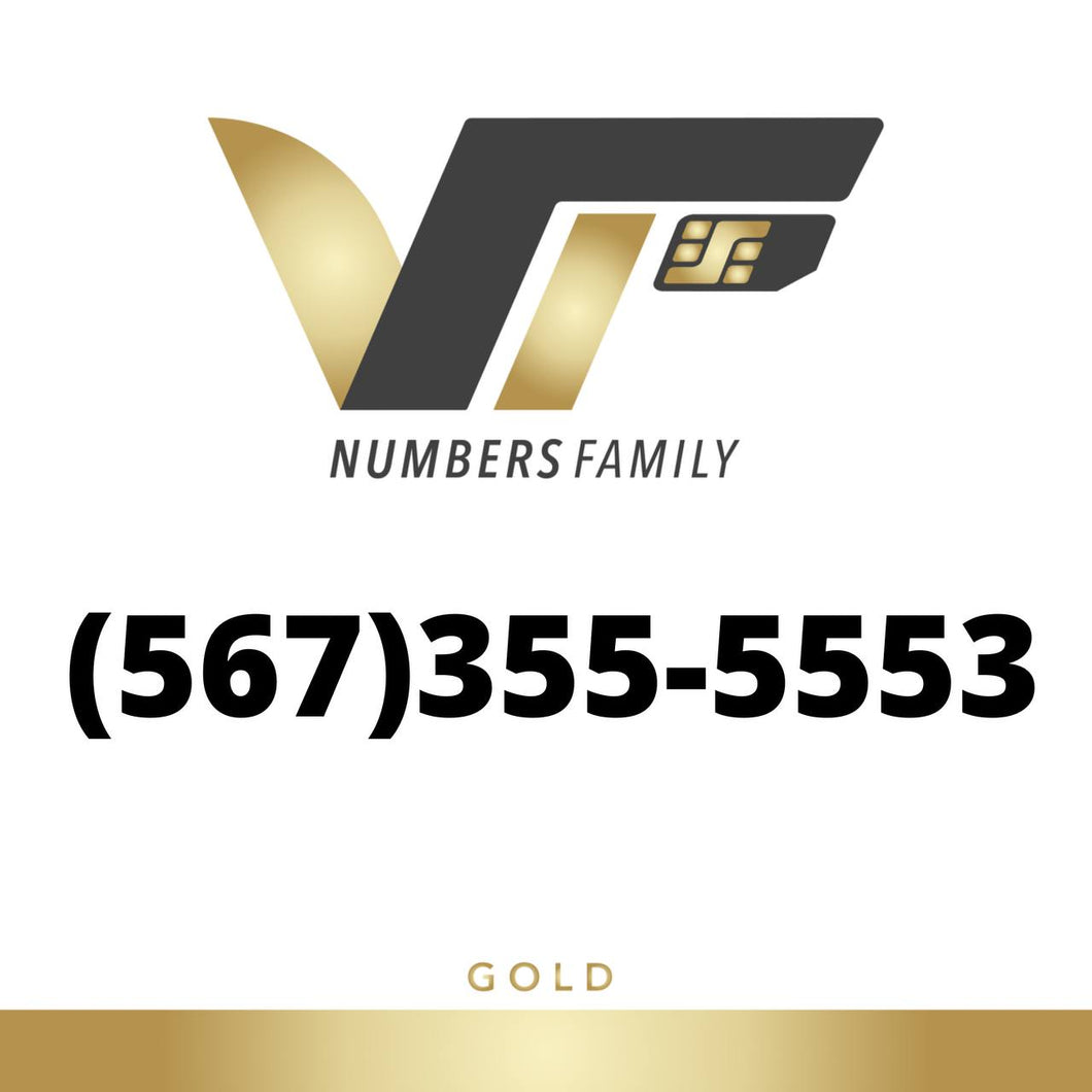 Gold VIP Number (567) 355-5553