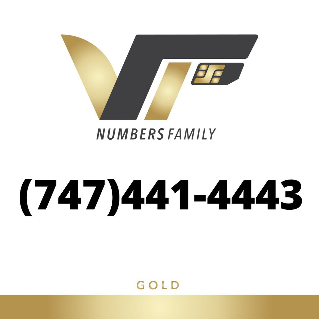 Gold VIP Number (747) 441-4443